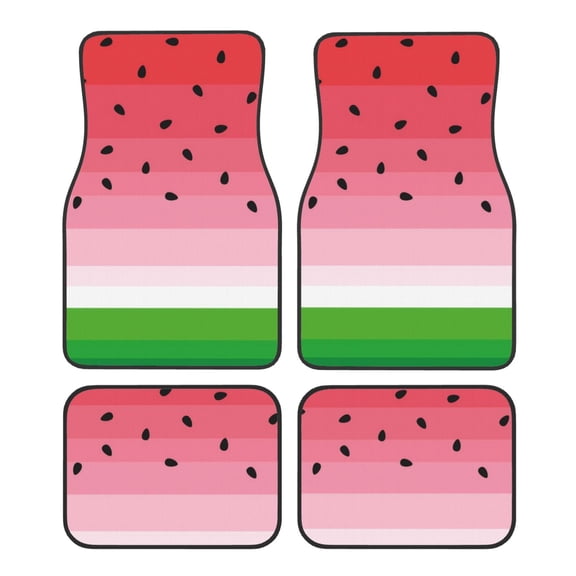 Yiaed Watermelon Print Carpet Floor Mats for Cars, Auto Accessories Front & Rear Car Floor Mats Car Floor Foot Mat Sets of 4 Pieces