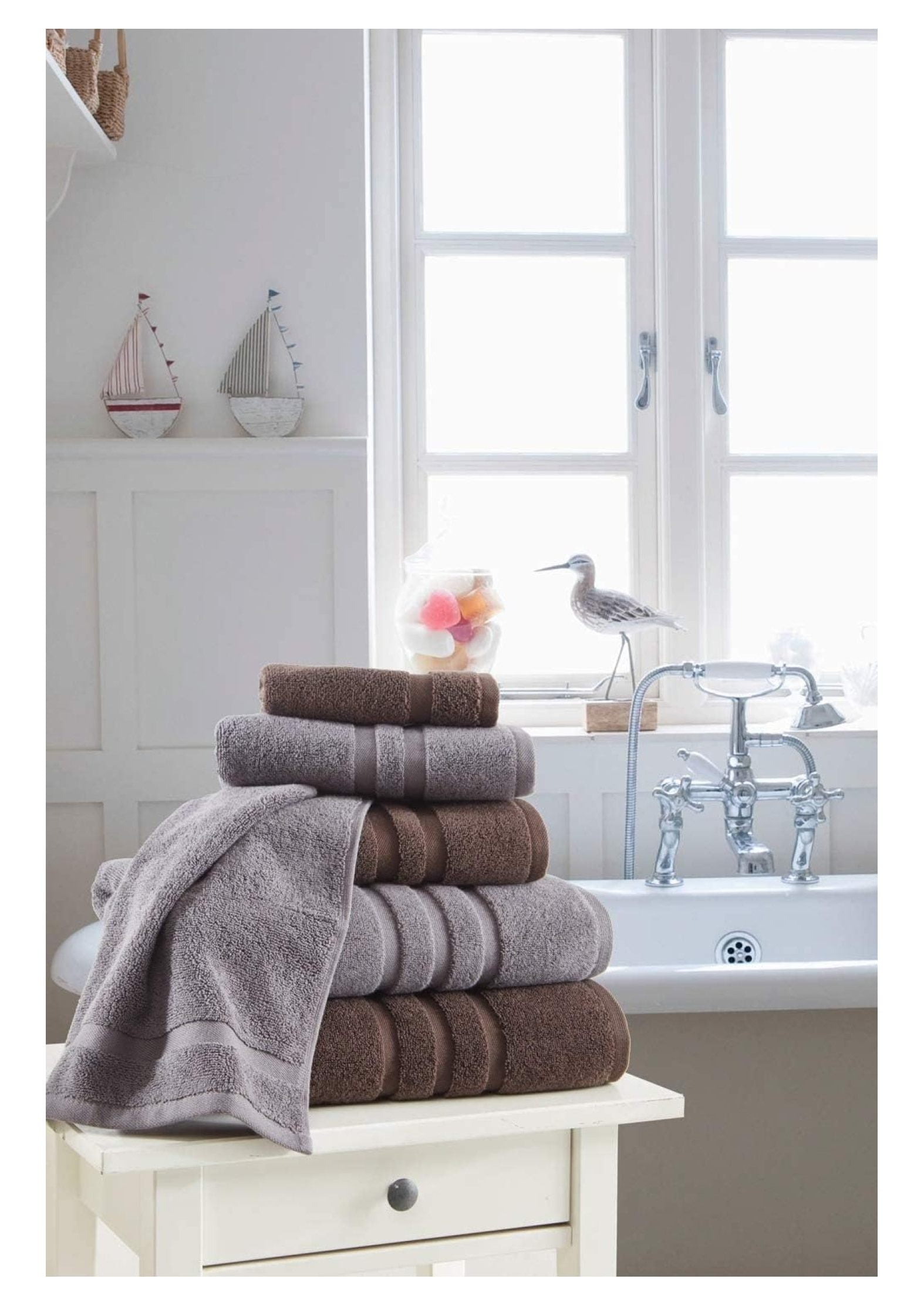 Veteran Textile - 6 Pieces-100% Turkish Cotton - Luxury Towel Set for Bathroom & Kitchen, 2 Bath Towels, 2 Hand Towels & 2 WashCloths (Valued $79.99) ( Tan)