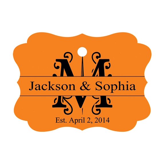 100 PCS Personalized Wedding Favor Gift Paper Tags Custom Made Hang Tags