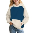 thumbnail image 2 of XXWXYD Girls Oversized Striped Hoodie Long Sleeve V Neck Sweatshirt 𝖸𝟤𝖪 Color 𝖡lock Pullover Top 𝖯reppy Loose Fit Tops, 2 of 7
