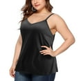 thumbnail image 7 of Aboser Womens Summer Camisole Tops Plus Size Sleeveless Shirts Elegant Spaghetti Strap Cami Tank Top Casual V Neck Blouses Loose Fits Undershirts Black XXL, 7 of 7
