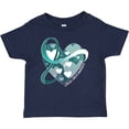thumbnail image 3 of Inktastic Cervical Cancer Awareness Teal and White Ribbon Around Heart Boys or Girls Baby T-Shirt, 3 of 5