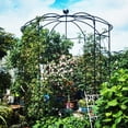 thumbnail image 2 of Black Metal Garden Arch Arbor - 6.8ft Birdcage Pergola for Weddings &amp; Outdoor Events. Iron, 81.3" Dia x 114.2" High. Sturdy, Rust-Resistant Design., 2 of 13