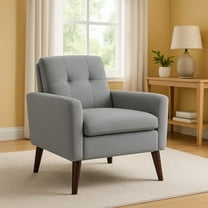 Jopath Upholstered Tufted Accent Chairs,Modern Upholstered Armchair,Single Sofa for Living Room,Apartment,Office,Gray