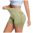 thumbnail image 3 of felwors Tummy Control Biker Shorts Lifting Seamless Yoga Athletic with Pockets Running Yellow for Size L, 3 of 6