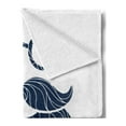 thumbnail image 2 of Manly Soft Flannel Fleece Blanket, Hand Drawn Sketch of Hipster Style Long Beard Mustache with Round Glasses, Cozy Plush for Indoor and Outdoor Use, 60" x 80", Dark Petrol Blue White, by Ambesonne, 2 of 5