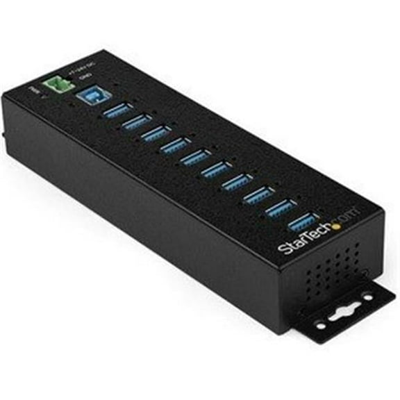 10-Port Industrial USB 3.0 Hub with External Power Adapter - ESD & 350 watt Surge Protection