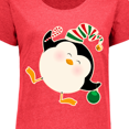 thumbnail image 4 of Inktastic Happy Christmas Penguin Women's Plus Size T-Shirt, 4 of 5