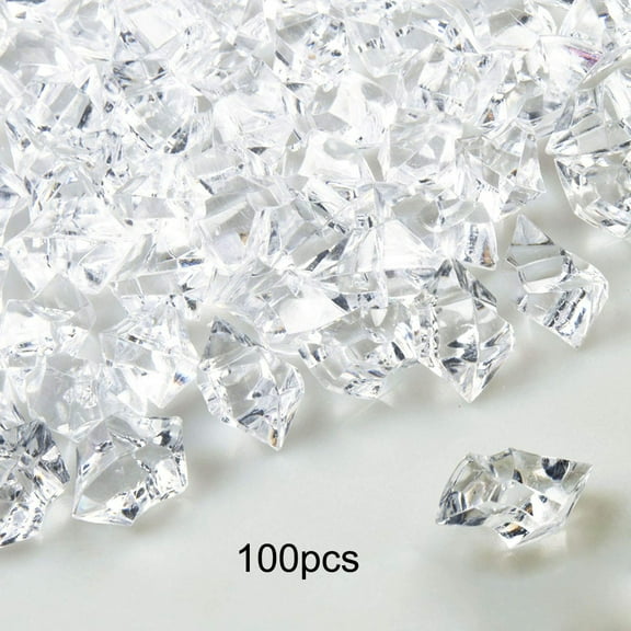 ini?00pcs Clear Crushed Ice Rocks Ice Cubes Acrylic Vase Fillers for Party Wedding Decorations