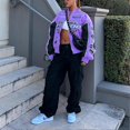 thumbnail image 3 of Casual Printed Loose Jacket Coat Creative Print Unisex Oversized Fashion Jackets for Going Out Dating Shopping, 3 of 5