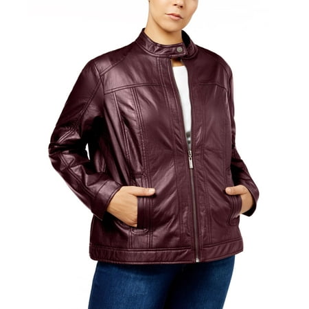 walmart plus size denim jacket with faux leather sleeve
