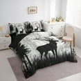 thumbnail image 3 of Manfei Farmhouse Deer Elk Twin Bedding Sets 7-Piece, Woodland Animal Bedding Comforter Set, Teens Boys Girls Kids Reversible Sheet Sets, Microfiber Bedroom Decor, 3 of 7