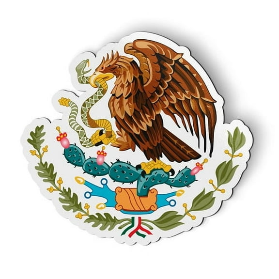 Mexican Eagle Coat of Arms Flag - 5" Magnet for Car Locker Refrigerator