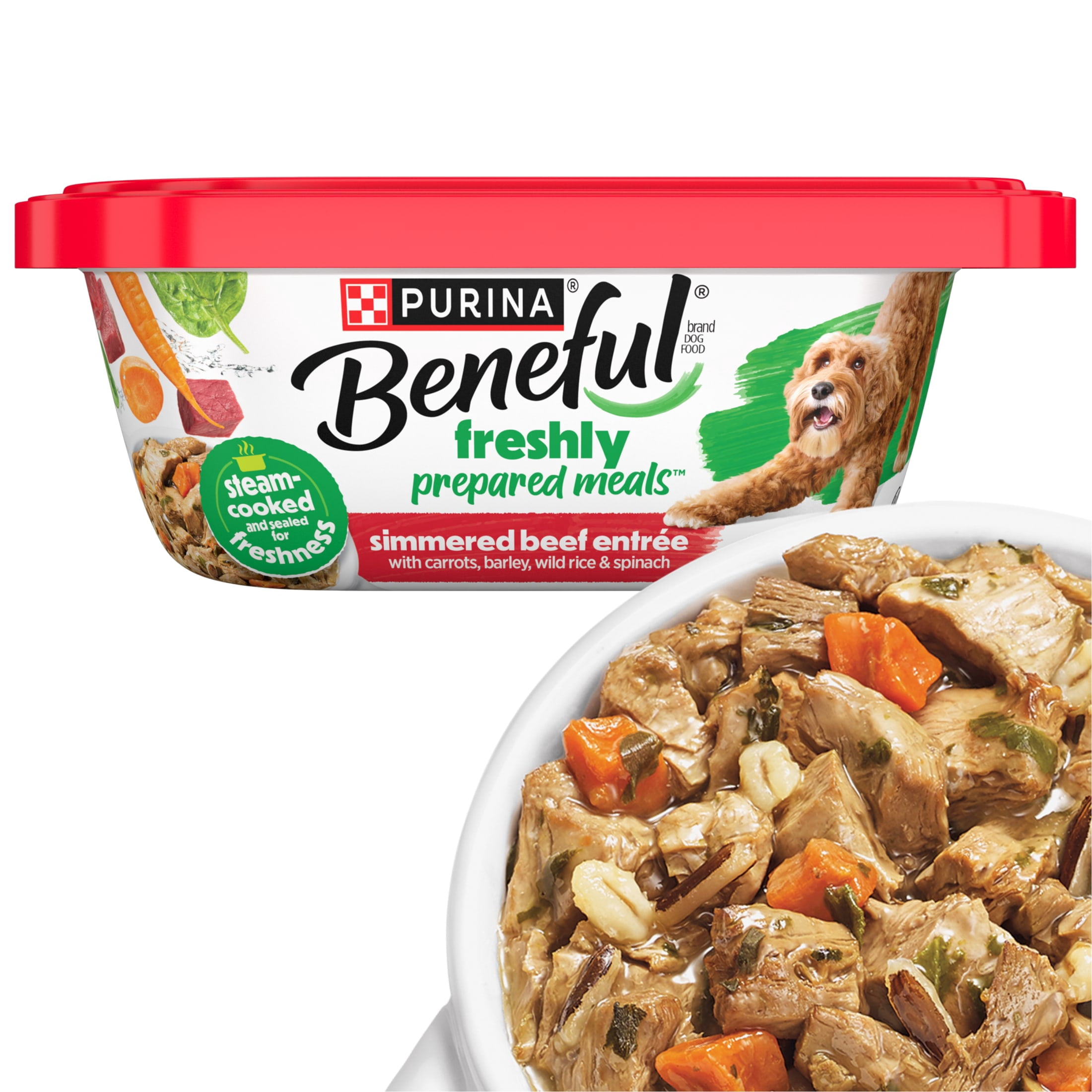 (6 pack) Purina Beneful Wet Dog Food Freshly Prepared Meals, Dog Food Fresh With Gravy, 10 oz.
