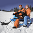 thumbnail image 4 of MADOG Snow Racer Sled with Steering Wheel and Pull Rope, Kids Steering Ski Sled Slider Ride On Sled, Winter Outdoor Toy for Kids Teens, Blue, 4 of 10