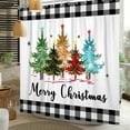 thumbnail image 4 of Christmas Shower Curtain, Xmas Tree Merry Christmas Bath Curtain Plants Plaid Pine Tree Winter Bathroom Curtains with Hooks Waterproof Fabric for Home DecorDecor, 72" Wx72 H, 4 of 6