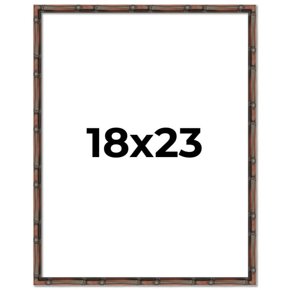 18x23 Frame Brown Bamboo with Dark Coffee/Walnut Finish | Solid Wood Picture Frame Width 0.75