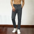 thumbnail image 2 of FRSASU Men's Business Casual Pants Summer Golf Plain Dress Pants Westren Straight Leg Trousers Elastic Waist with Pockets Dark Gray, 2 of 7