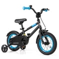 thumbnail image 1 of Costway 12" Kids Bike with Adjustable Saddle Handlebar Removable Training Wheels Handbrake Black, 1 of 10