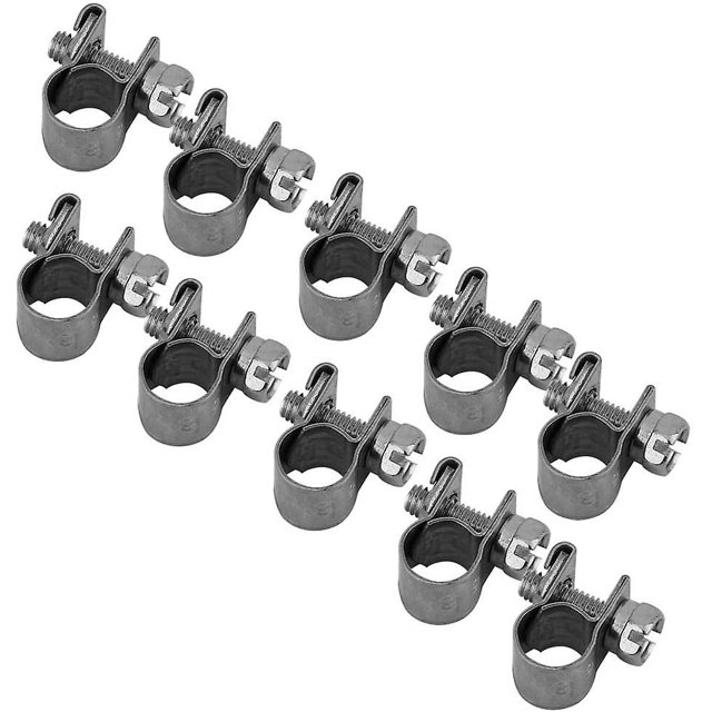 Paquete de 10 abrazaderas para tubos de acero inoxidable con minipernos en T