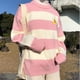 thumbnail image 2 of Mujeres Kawaii Ulzzang College Wind Candy Contraste Rayas Luna Suéter Ropa Adepaton WMZY-677-1, 2 of 7
