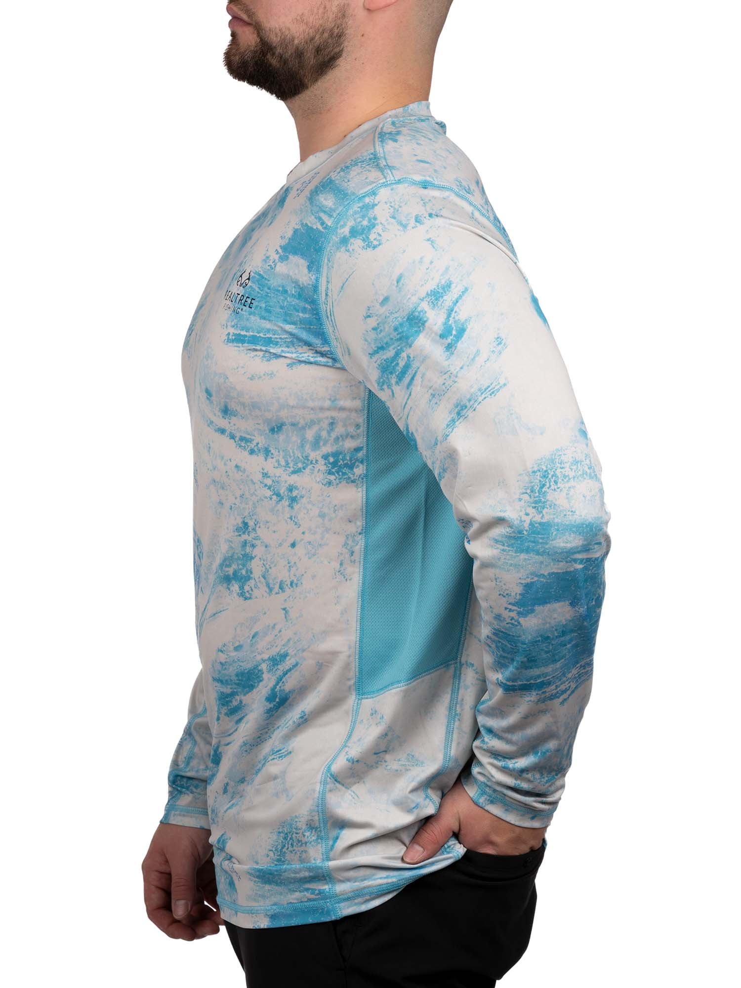 Realtree Aspect Crystal Blue Men's Long Sleeve Performance Fishing Tee