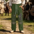 thumbnail image 2 of CONZONE Men's Baggy Viking Sweatpants Wide Leg Sweat Pants for Men Trendy Elastic Waist Drawstring Norse Mythology Graphic Y2K Soft Casual Joggers Pant With Pockets, 2 of 4
