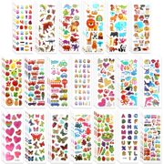 60 Sheets 3D Stickers for Kids & Toddlers, Self-Adhesive Puffy Stickers Variety Pack Includes Animals Letters Numbers Fruits Dinosaurs for Journal Water Bottles Scrapbooking Kids Classroom DIY Crafts