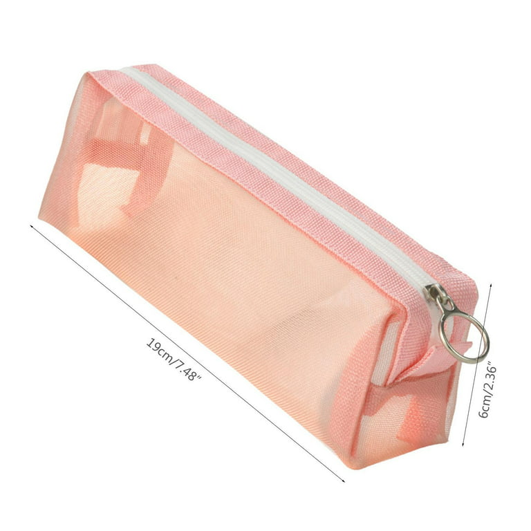Trexee Multipurpose Clear Mesh Pencil Case, Pencil Grid Pouch with Zipper  Clear Stationery Bag Transparent Pencil
