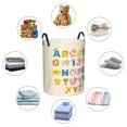 thumbnail image 6 of XMXT Collapsible Laundry Basket, Cartoon Alphabet Animal Printing Polyester Waterproof Laundry Hamper, 40L, 6 of 8