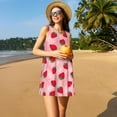 thumbnail image 3 of Balery Strawberry Vestidos de verano para mujer con estampado: vestido holgado sin mangas, vestido playero informal y cómodo para días calurosos., 3 of 7