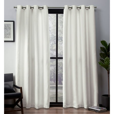 - Exclusive Home Curtains 2 Pack Leeds Textured Slub Woven Blackout Grommet Top Curtain Panels