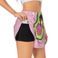 thumbnail image 2 of Disketp Cute Avocado Print Women's Shorts Workout Shorts for Athletic Gym Running Shorts with Phone Pockets XX-Large, 2 of 8