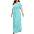 thumbnail image 6 of Xysaqa Plus Size Maxi Dresses for Women, Loose Plain Summer Dresses for Women 2025 Short Sleeve Casual Party Long Dress with Pockets 3X 4X 5X Summer Savings, 6 of 6