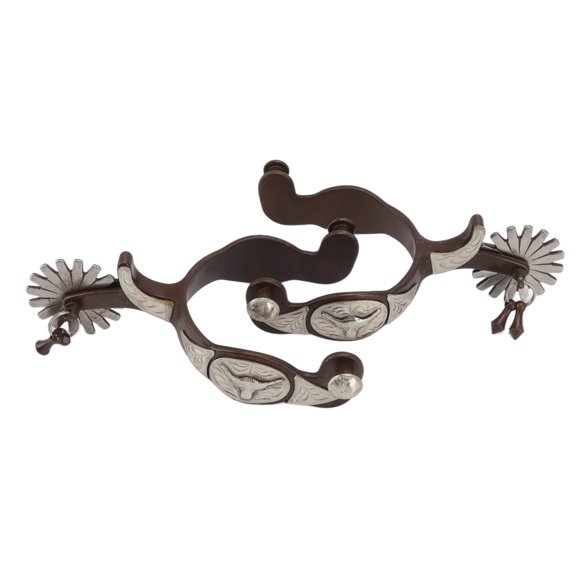 Éperons de Cheval de Cowboy, Décoration Unique Légère 2 Pcs avec Icône de Vache pour Équitation