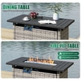 thumbnail image 6 of Clouddwell 7 Pieces Outdoor Patio Furniture Set, Rattan Wicker Sectional Swivel Rocker Chairs Sets with Fire Pit, Light Gray/Yellow, 6 of 9
