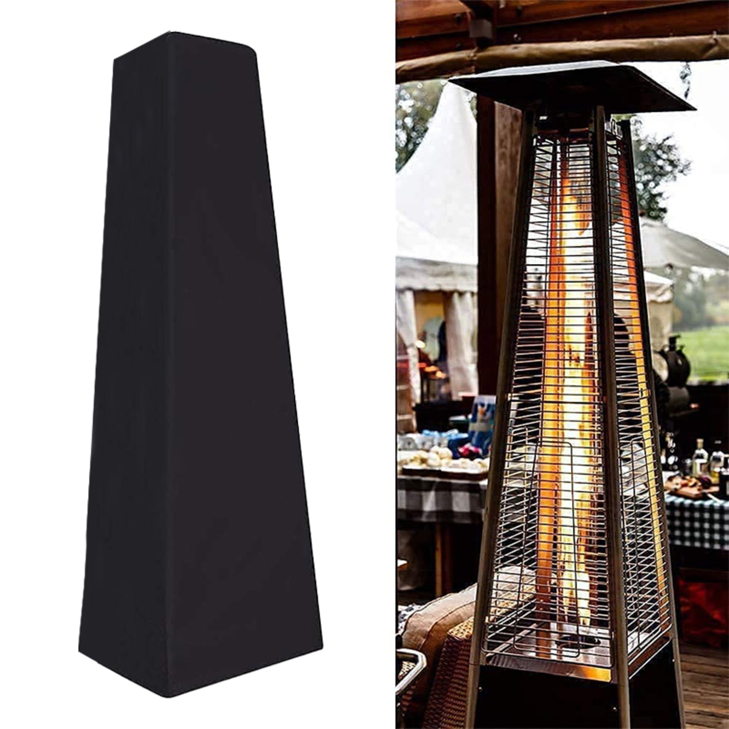 OPTUTUS Patio Heater Cover, Heavy-Duty Waterproof Black 24" x 24" x 87", Fits Most Outdoor Heaters