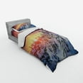 thumbnail image 2 of Ambesonne Forest Bedding Set 3 Pcs, Sunrise at Wintertime, Twin XL, White Red, 2 of 2