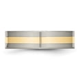 thumbnail image 3 of Chisel Titanium Polished with 14k Gold Inlay 6mm Flat Band, 3 of 7
