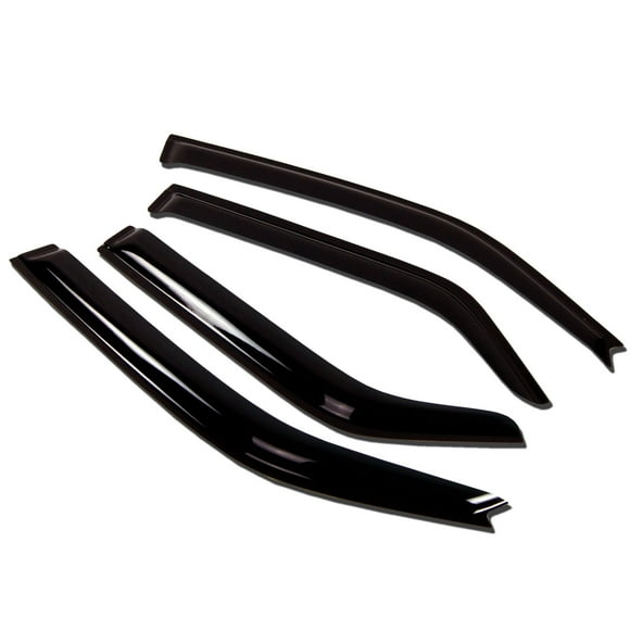 TuningPros WV-664 Window Visor Deflector Rain Guard Dark Smoke 4-pc Set