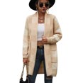 thumbnail image 5 of KRE Prime Women Plaid Dropped Shoulder Cardigan with Pocket, 5 of 16