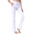 thumbnail image 2 of nuveti Pantalones de yoga de talle alto con corte de bota para mujer, 4 bolsillos, pantalones de entrenamiento, control de barriga, pantalones de trabajo para mujer, pantalones de vestir (blanco 3XL), 2 of 5