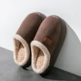thumbnail image 3 of Platform Fuzzy Slippers for Women Men Indoor and Outdoor Fleece Lined Cloud Pillow Suede Couples House Shoes, 3 of 5
