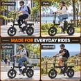 thumbnail image 4 of 500W Folding Electric Bike for Adults, 20 MPH Electric Bicycle with 48V Battery, 14 Inch Pneumatic Tires, Dual Suspension, LED Display, Disc Brake, Foldable E Bike, 4 of 13
