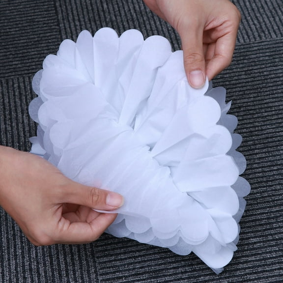 EXHUMKY 18Pcs Tissue Pompom Paper Flower Lantern Garland For Wedding Party Table Decoration