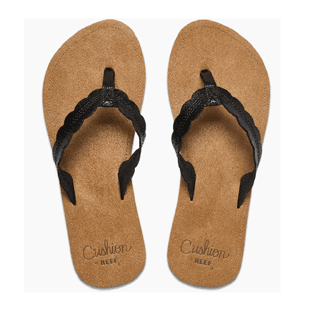 

Reef Cushion Celine Sandals Womens Black Tan 7