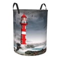 thumbnail image 2 of Bingfone 3d Lighthouse In The Surf Waterproof Foldable Laundry Hamper Bucket With Handles For Storage Bin,Clothes Hamper (Medium), 2 of 8
