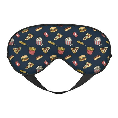 Naloa Fast Food Print Sleep Mask for Sleeper, Light Blocking Sleeping Eye Mask for Women Men, Eye Shade with Adjustable Strap for Travel, Nap,Meditation