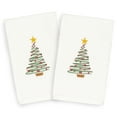 thumbnail image 2 of Authentic Hotel and Spa  Turkish Cotton Christmas Tree White Set of 2 Hand Towels, 2 of 2