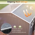 thumbnail image 3 of LLGWGL Large Galvanized Steel Storage Shed with Window Lockable Double Doors & Sloped Roof, Heavy Duty Ventilated Outdoor Metal Shed for Garden, Tools, Backyard, Patio, Lawn, Dark Gray, 3 of 8